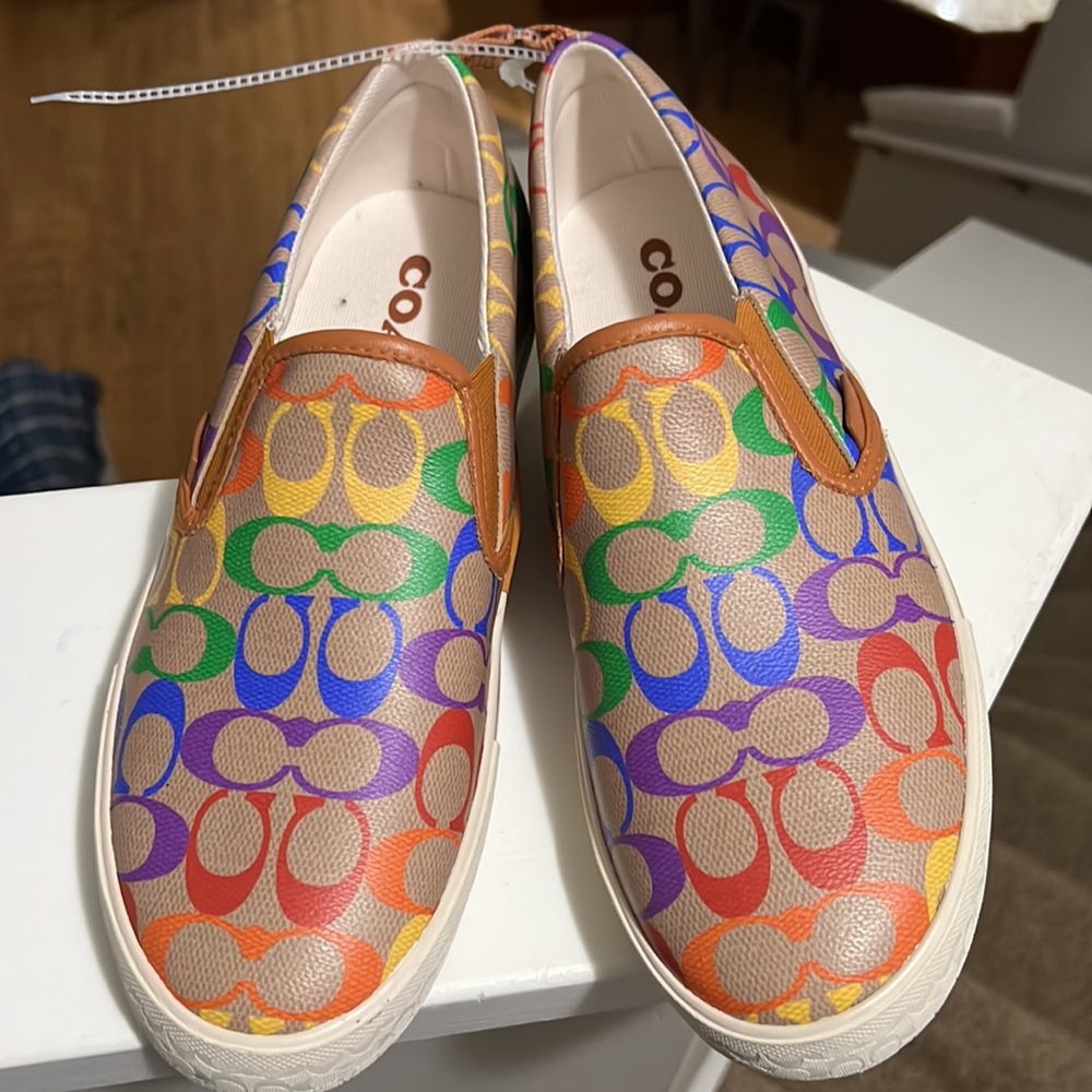 COACH
Men's Skate Rainbow Logo Print Slip-On Sneakers - Picture 10 of 15